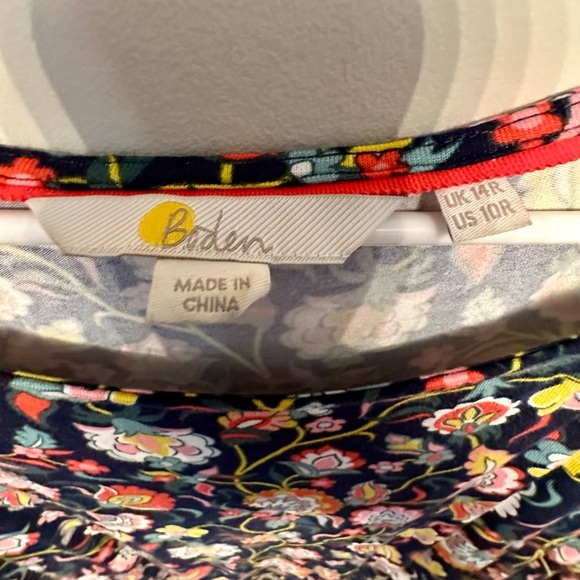 Boden Colorful Long-Sleeved Floral Midi Dress Size 10 - Picture 3 of 5